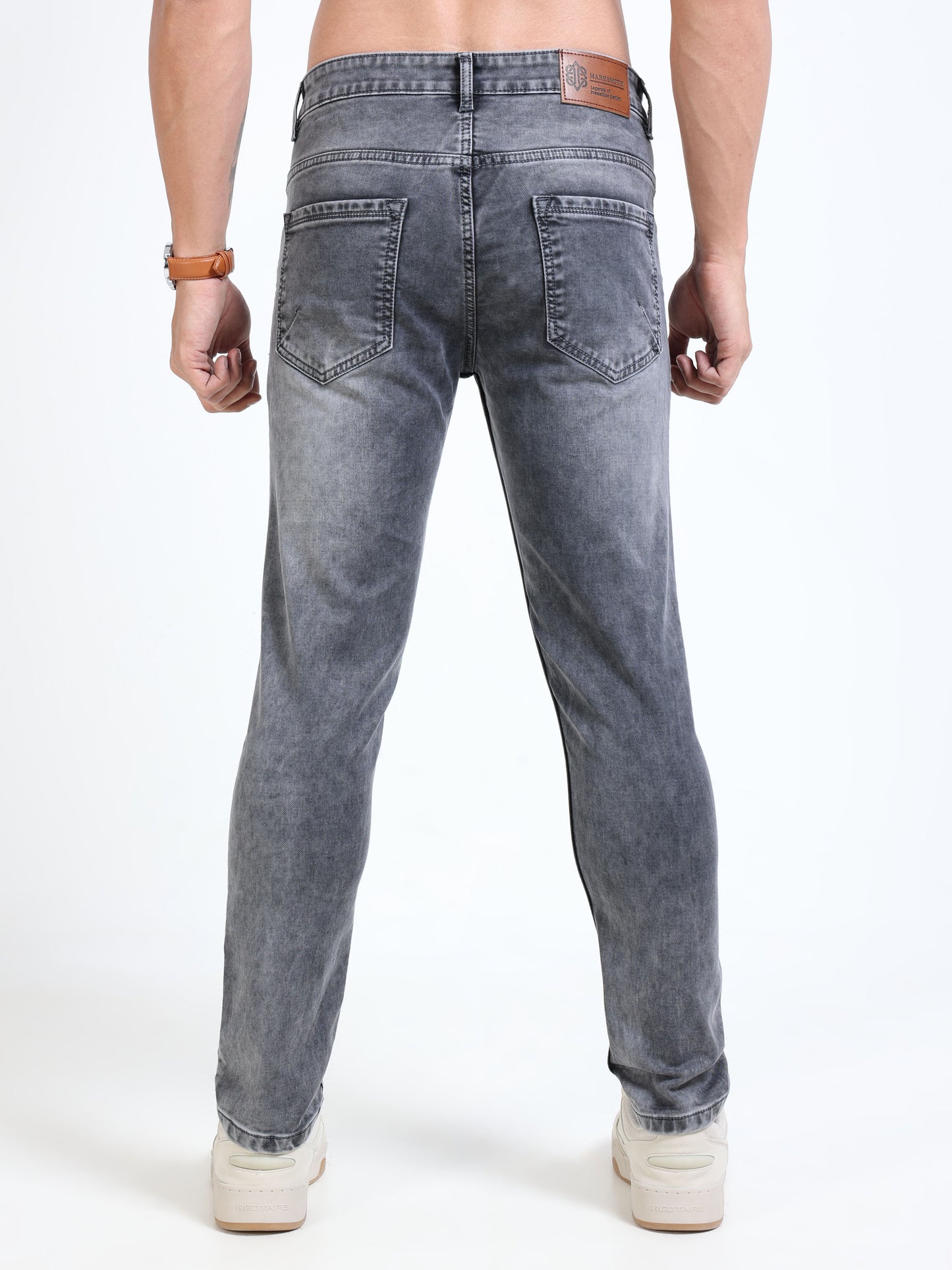 MARKSMITH Men's Slim Fit Stretchable Denim jeans Elephant Gray