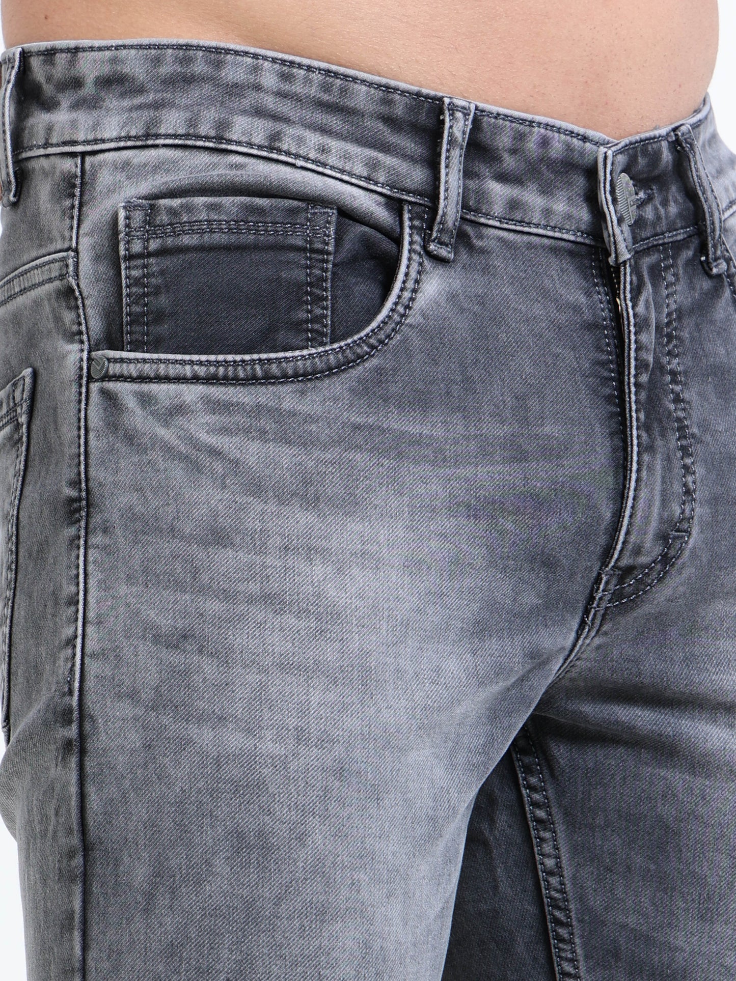 MARKSMITH Men's Slim Fit Stretchable Denim jeans Elephant Gray