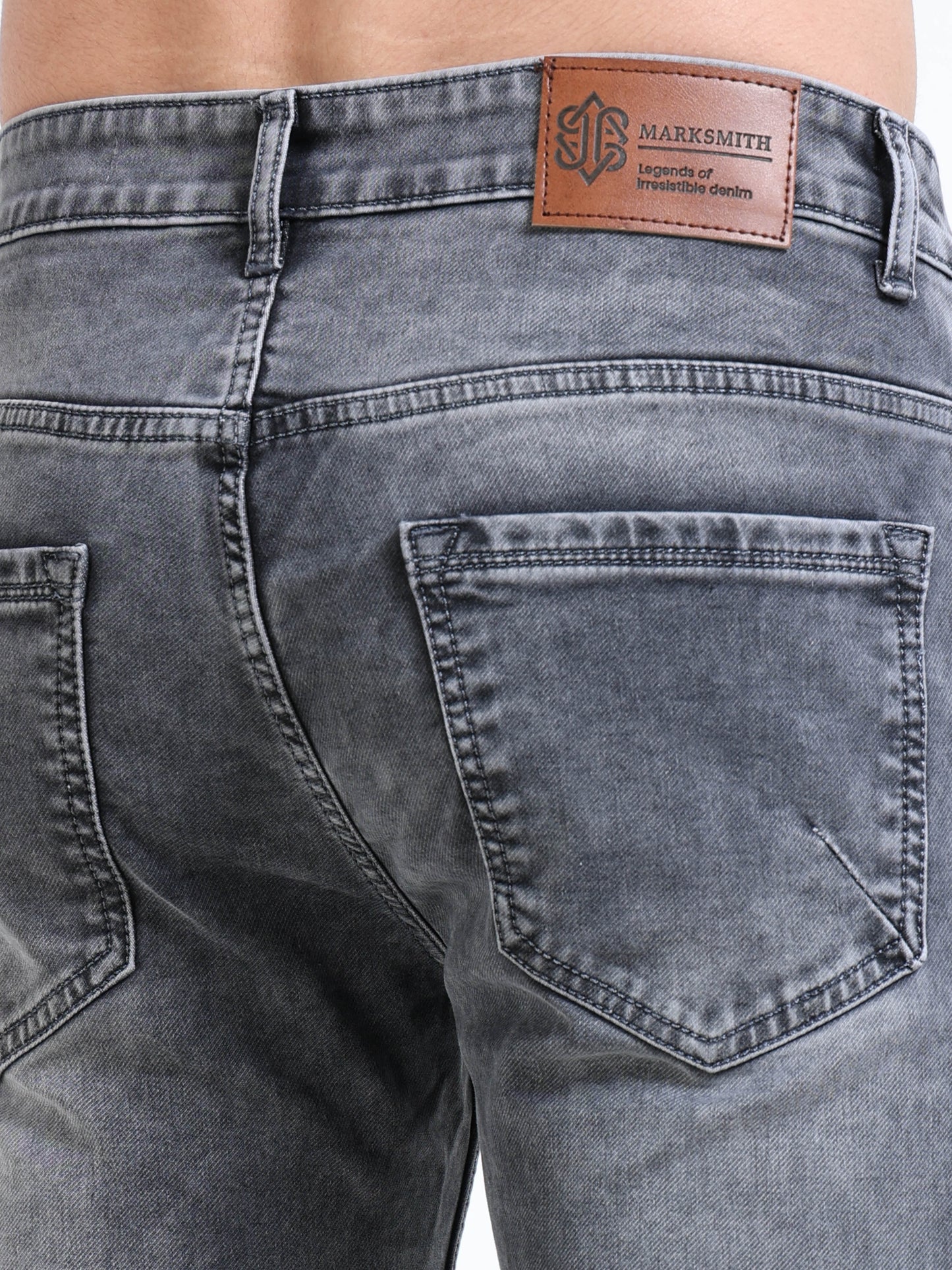 MARKSMITH Men's Slim Fit Stretchable Denim jeans Elephant Gray
