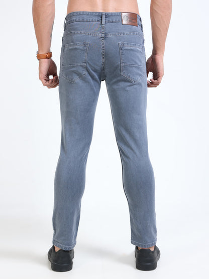 MARKSMITH Men's Slim Fit Stretchable Denim jeans Light Grayish Blue