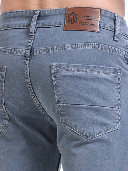 MARKSMITH Men's Slim Fit Stretchable Denim jeans Light Grayish Blue
