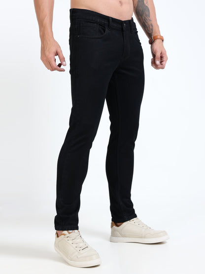 MARKSMITH Men's Slim Fit Stretchable Denim jeans Z Black