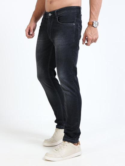 MARKSMITH Men's Slim Fit Stretchable Denim jeans Charcoal Black