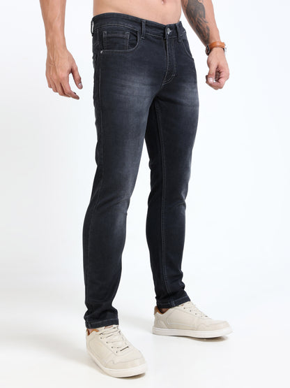 MARKSMITH Men's Slim Fit Stretchable Denim jeans Charcoal Black