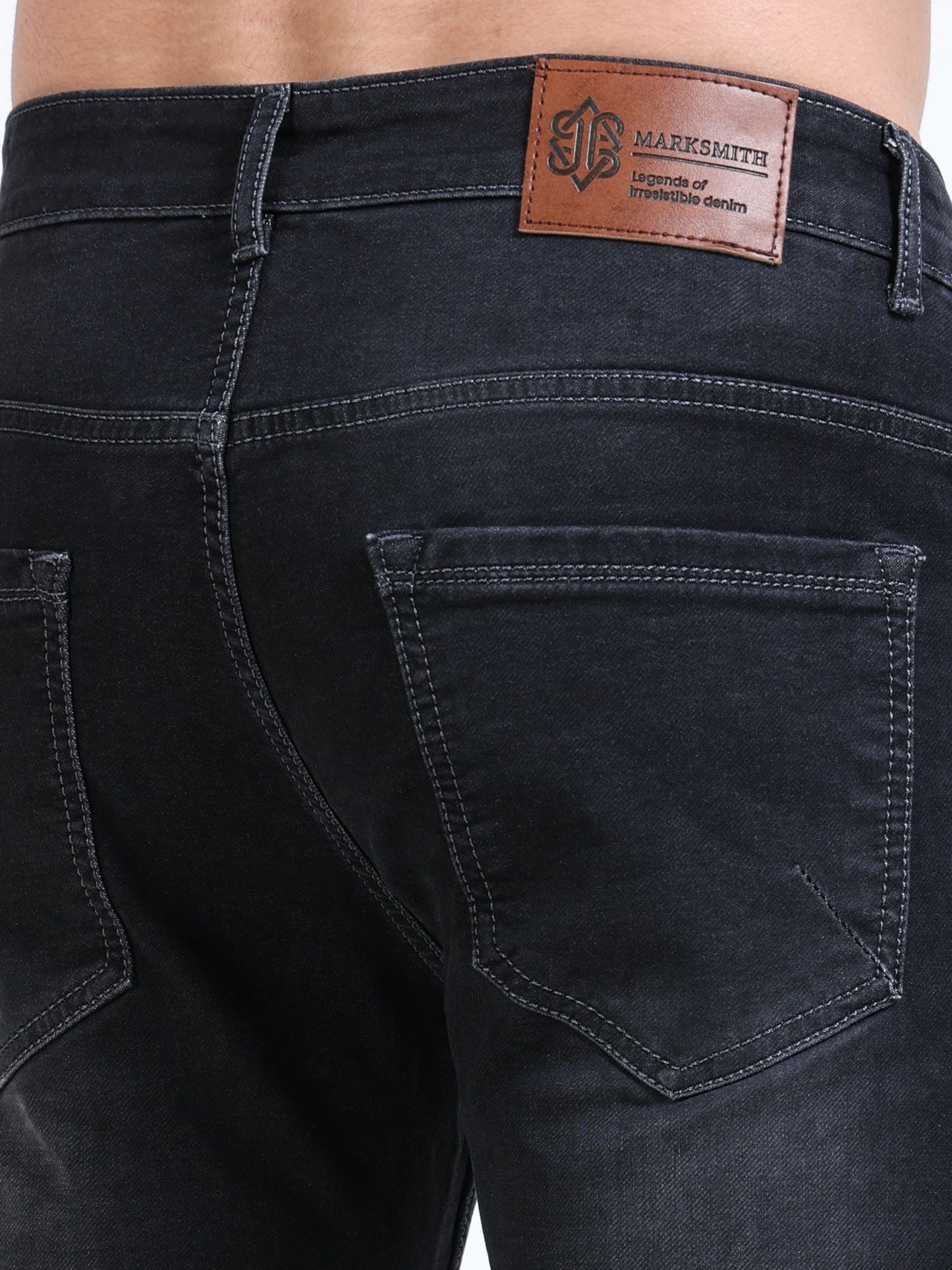 MARKSMITH Men's Slim Fit Stretchable Denim jeans Charcoal Black