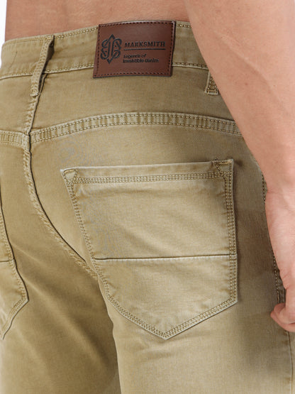 MARKSMITH Men's Slim Fit Stretchable Denim jeans Khaki