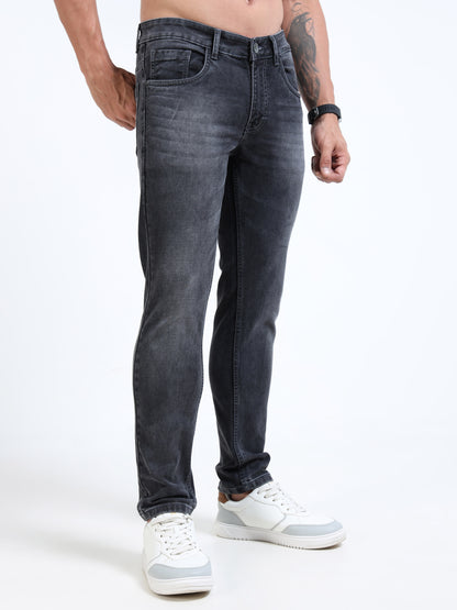 MARKSMITH Men's Slim Fit Stretchable Denim jeans Dark Gray