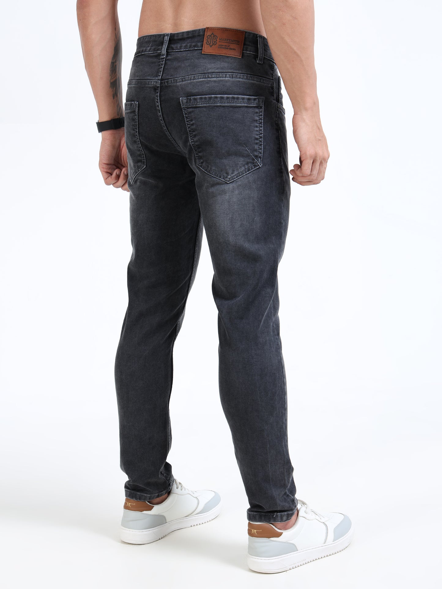 MARKSMITH Men's Slim Fit Stretchable Denim jeans Dark Gray