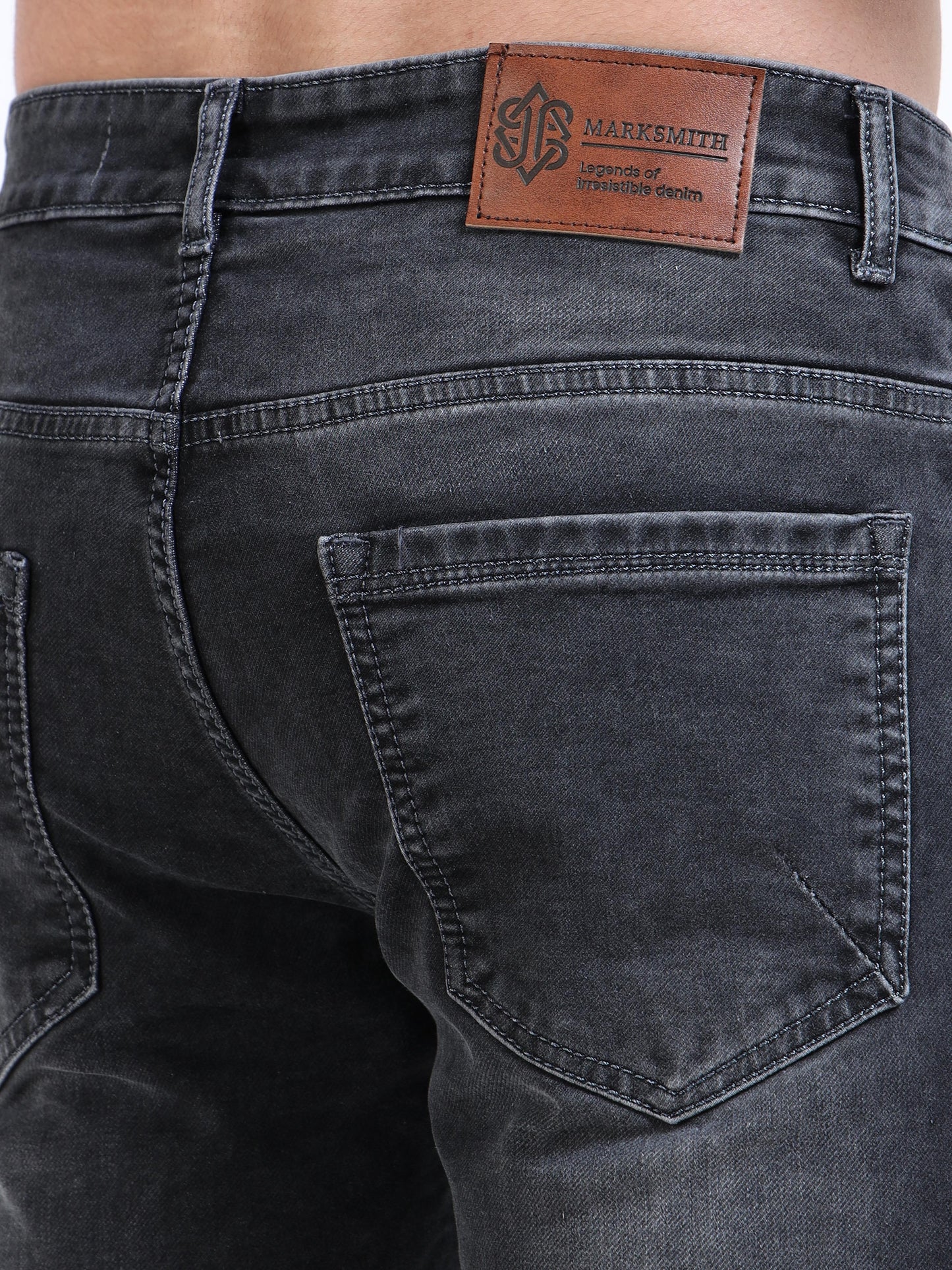 MARKSMITH Men's Slim Fit Stretchable Denim jeans Dark Gray