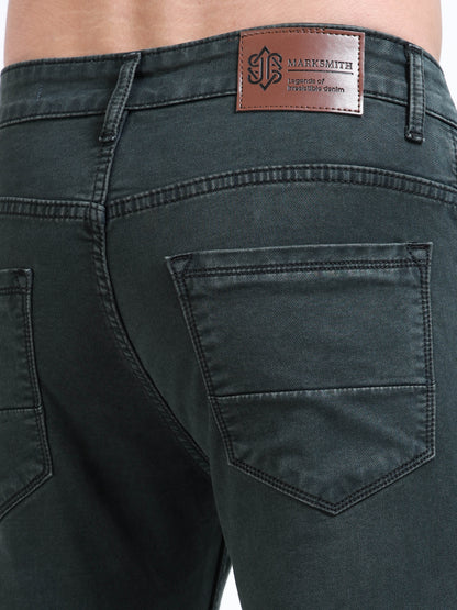 MARKSMITH Men's Slim Fit Stretchable Denim jeans Forest Green