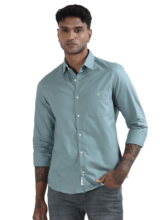 Marksmith Casual Oxford Shrits For Men, Emerald Mist