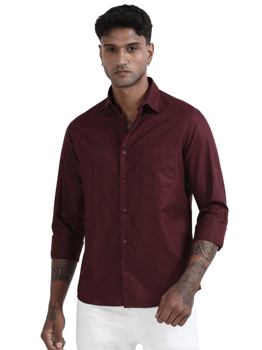 Marksmith Casual Oxford Shrits For Men, Maroon