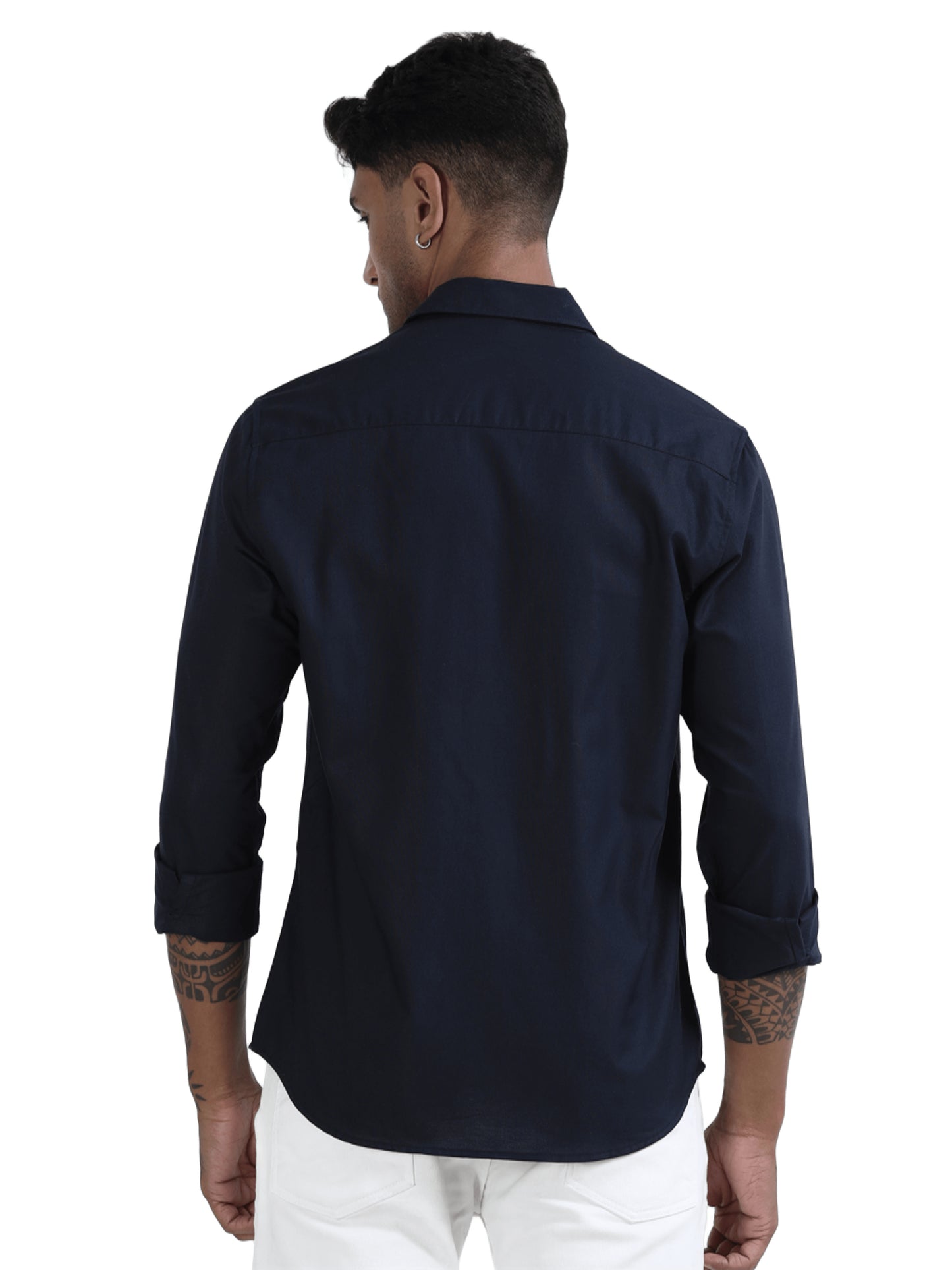 Marksmith Casual Oxford Shrits For Men, Dark Blue