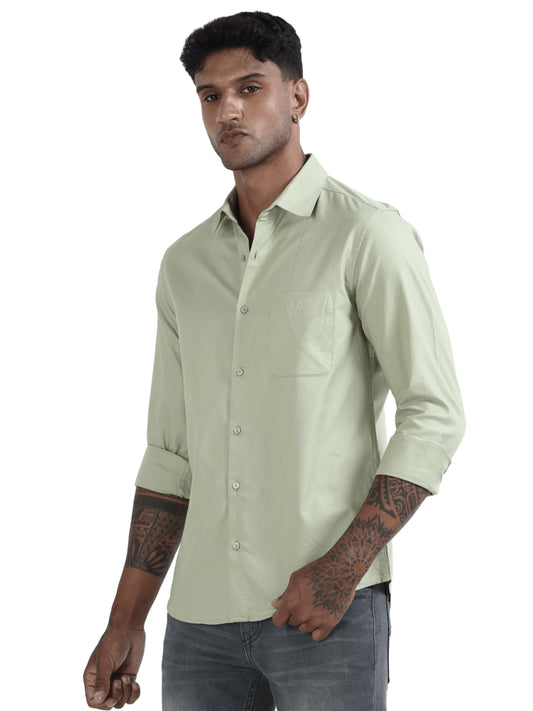 Marksmith Casual Oxford Shrits For Men, Pista Mist,