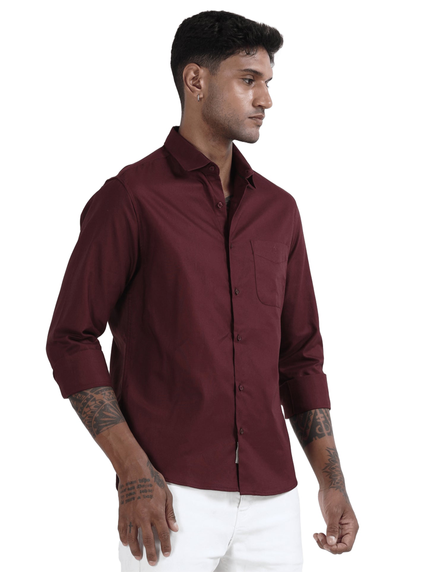 Marksmith Casual Oxford Shrits For Men, Maroon
