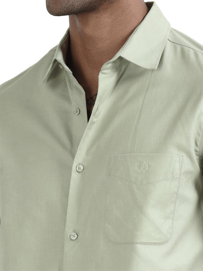 Marksmith Casual Oxford Shrits For Men, Pista Mist,