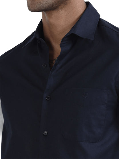 Marksmith Casual Oxford Shrits For Men, Dark Blue