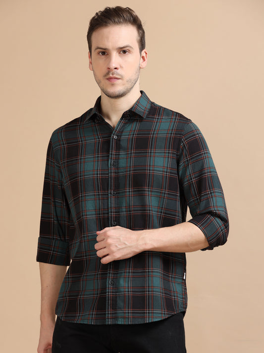 Marksmith Men's Oxford Checkered Slim fit Shirt