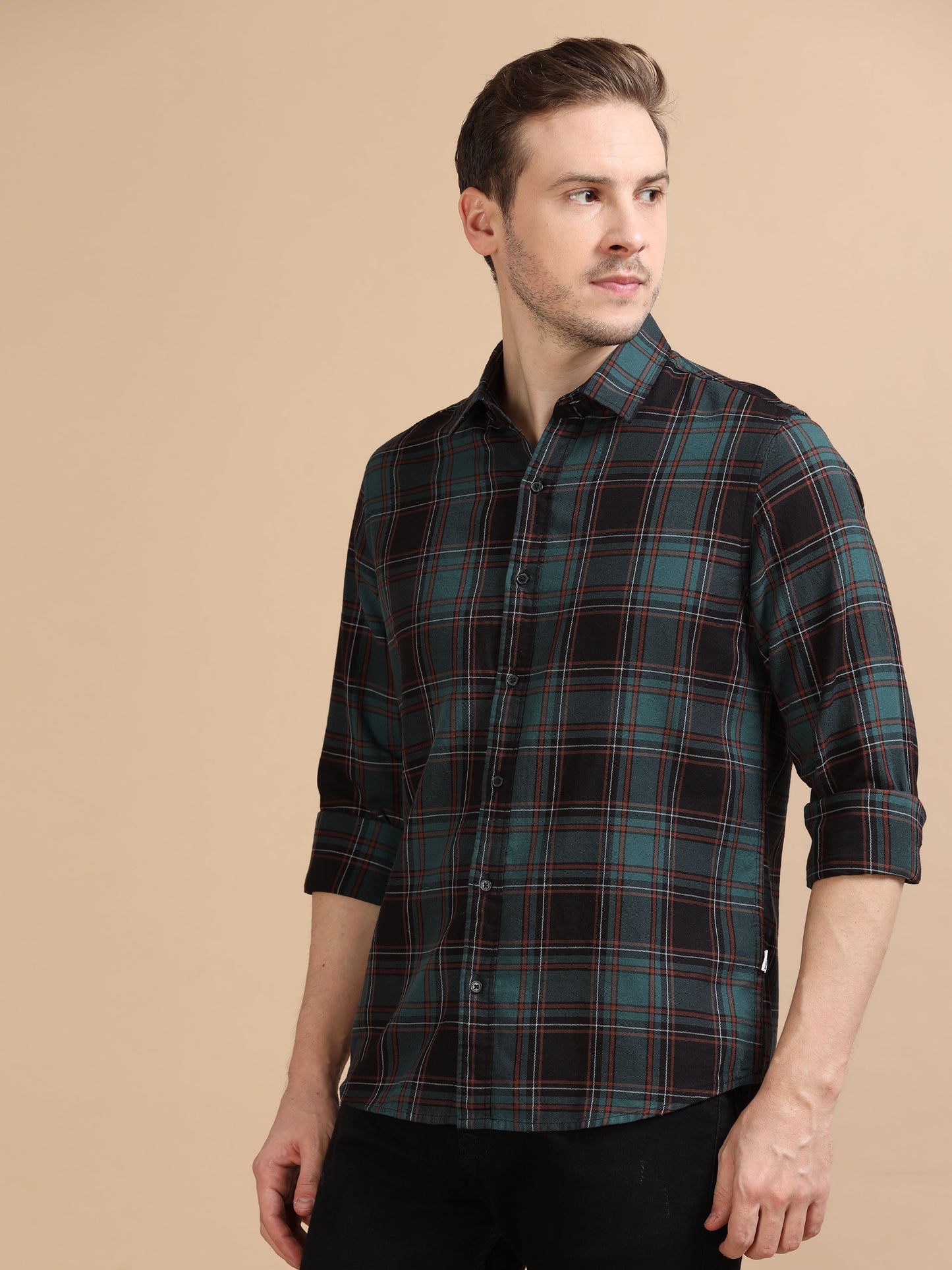 Marksmith Men's Oxford Checkered Slim fit Shirt