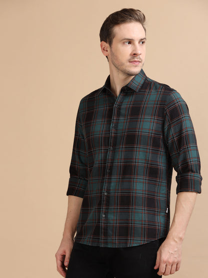 Marksmith Men's Oxford Checkered Slim fit Shirt