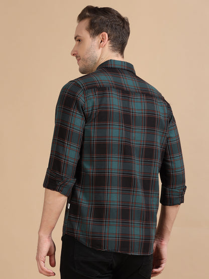 Marksmith Men's Oxford Checkered Slim fit Shirt