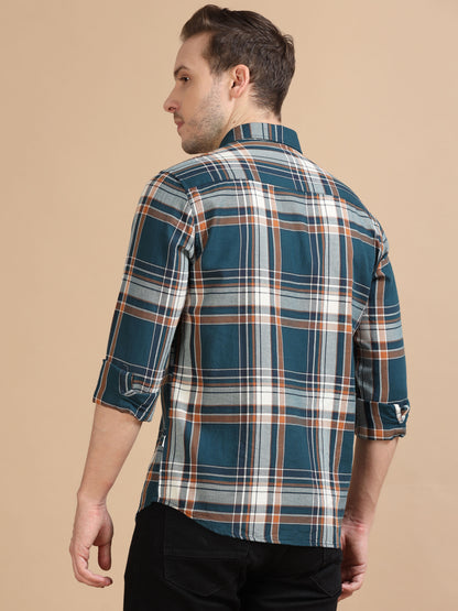 Marksmith Men's Oxford Checkered Slim fit Shirt