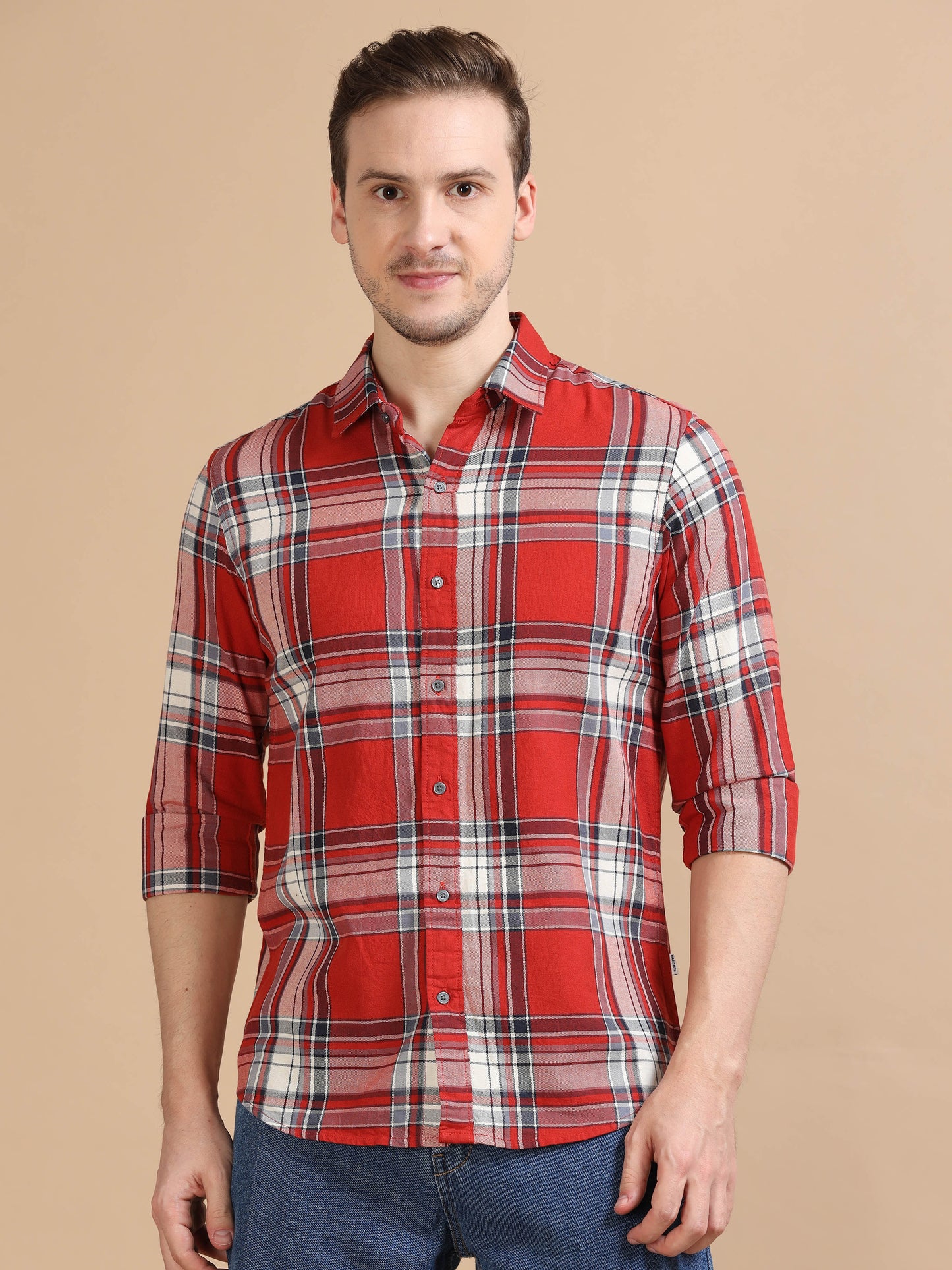 Marksmith Men's Oxford Checkered Slim fit Shirt