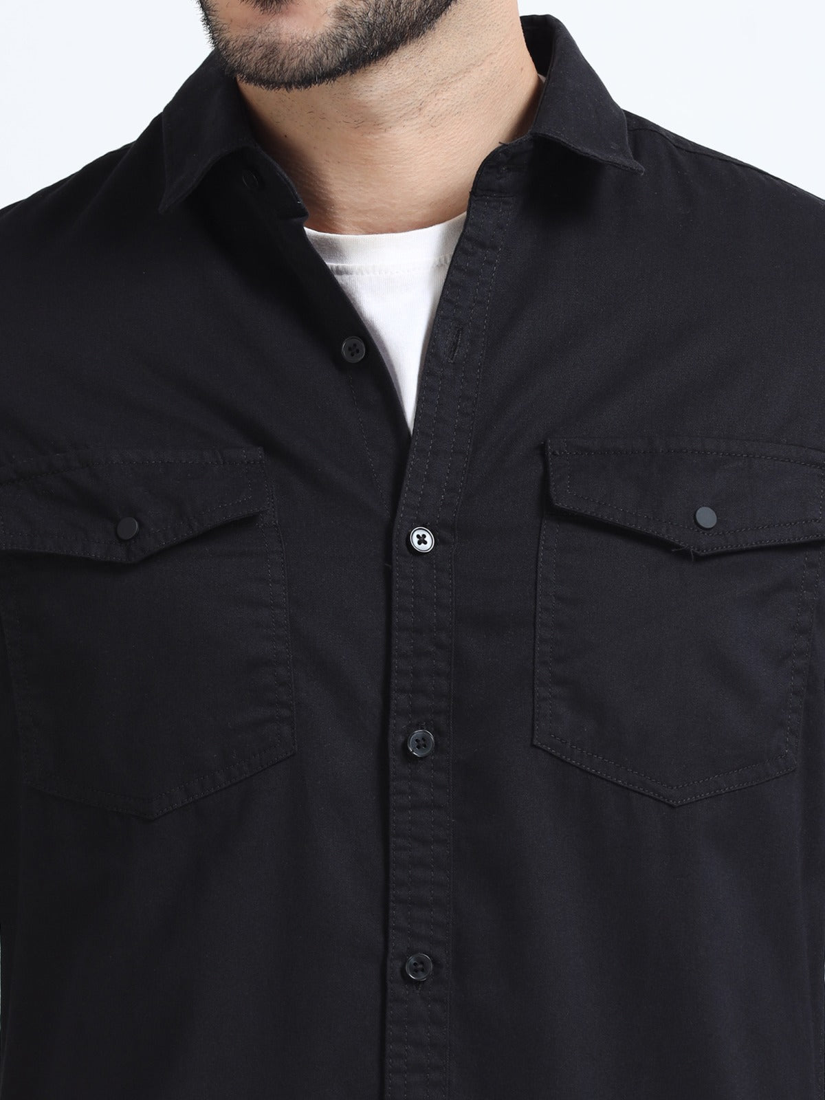 Mark Smith Men's Casual Double pocket flap style black