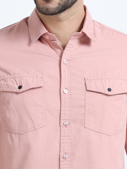 Mark Smith Men's Casual Double pocket flap style Pink